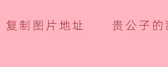 复制图片地址  贵公子的甜爱秘方